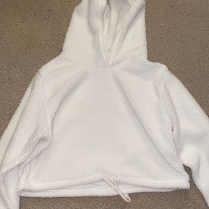 Wild Fable White/Cream cropped fuzzy hoodie